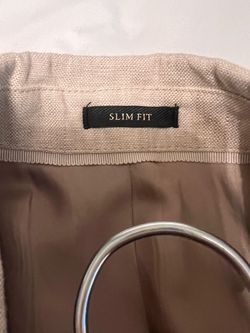 Slim Fit blazer Beige Linen Blend