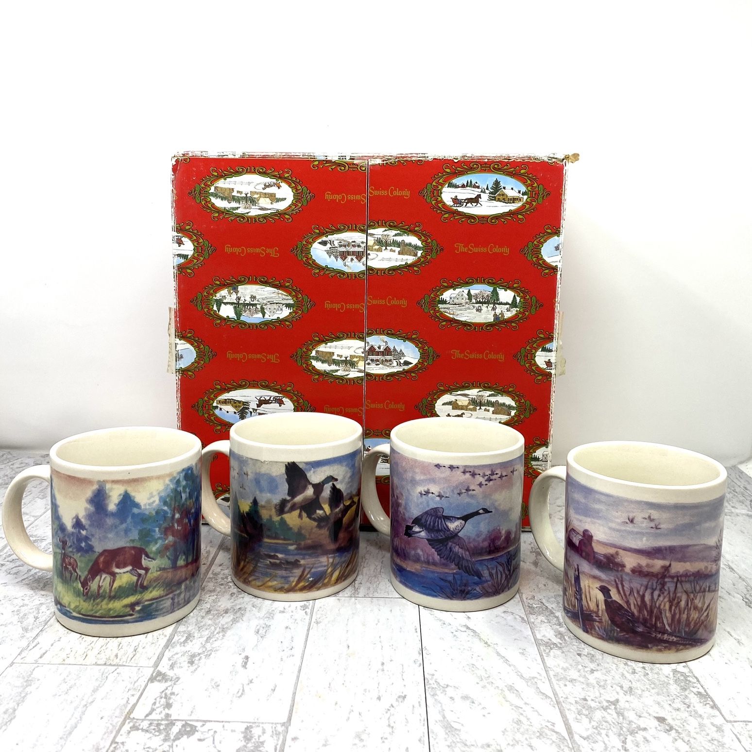 Set of 4 Vintage Gibson Mugs Wildlife Theme