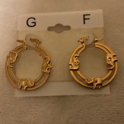 14k Gold Filled Elephant Hoop Earrings 
