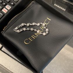 Bracelet Crystal Ball .. 7 Inches Real Rhiodium Plating 