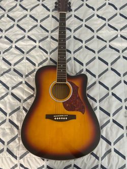 Acoustic Cutaway Guitar Sunburst Finish