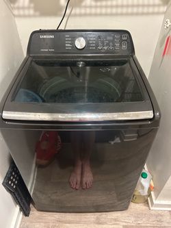 Black Samsung Front Load Washer & Dryer