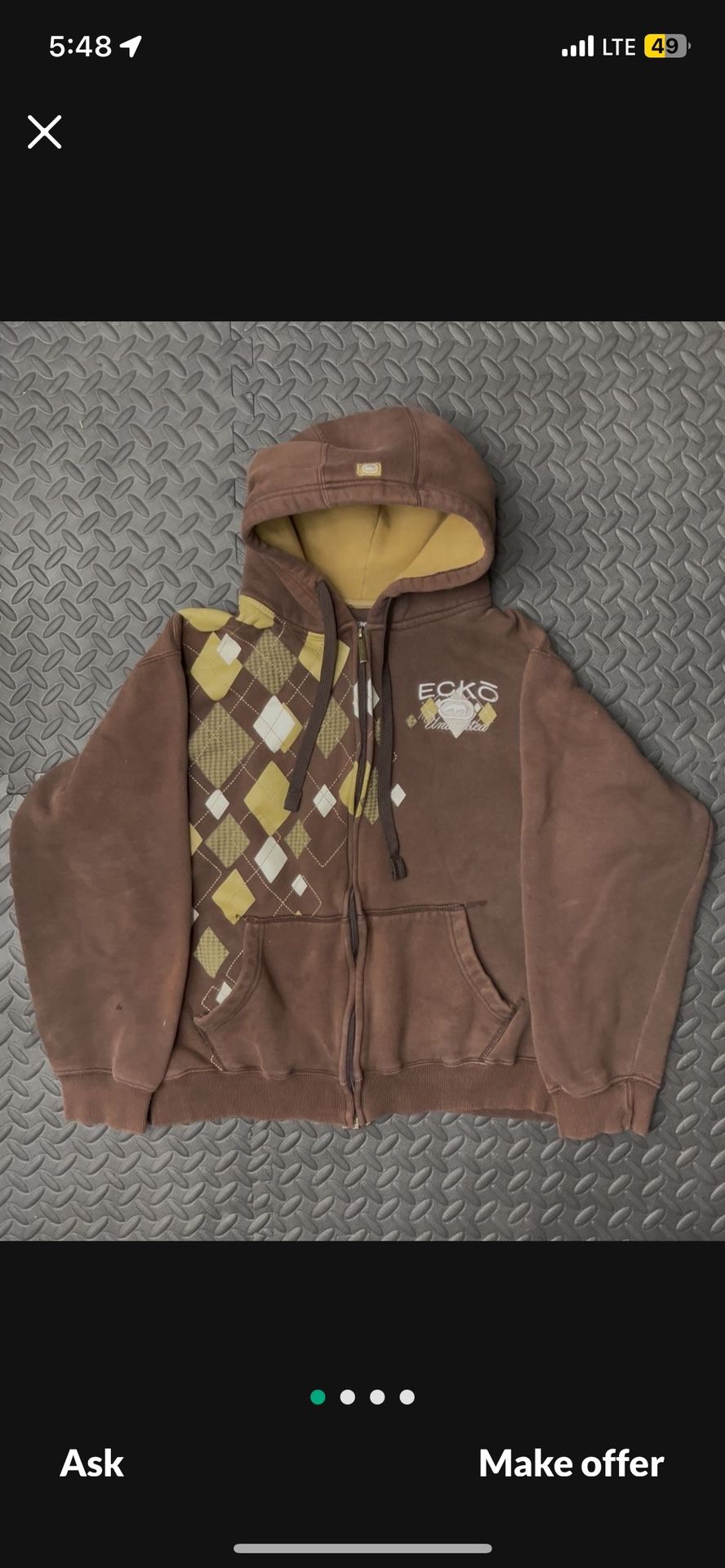 Vintage y2k baggy ECKO united zip up sweater