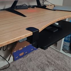 Height Adjustable Table With Keyboard Tray