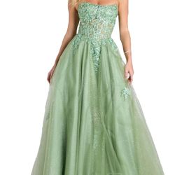 Windsor sparkling green prom dress (size 8/10)