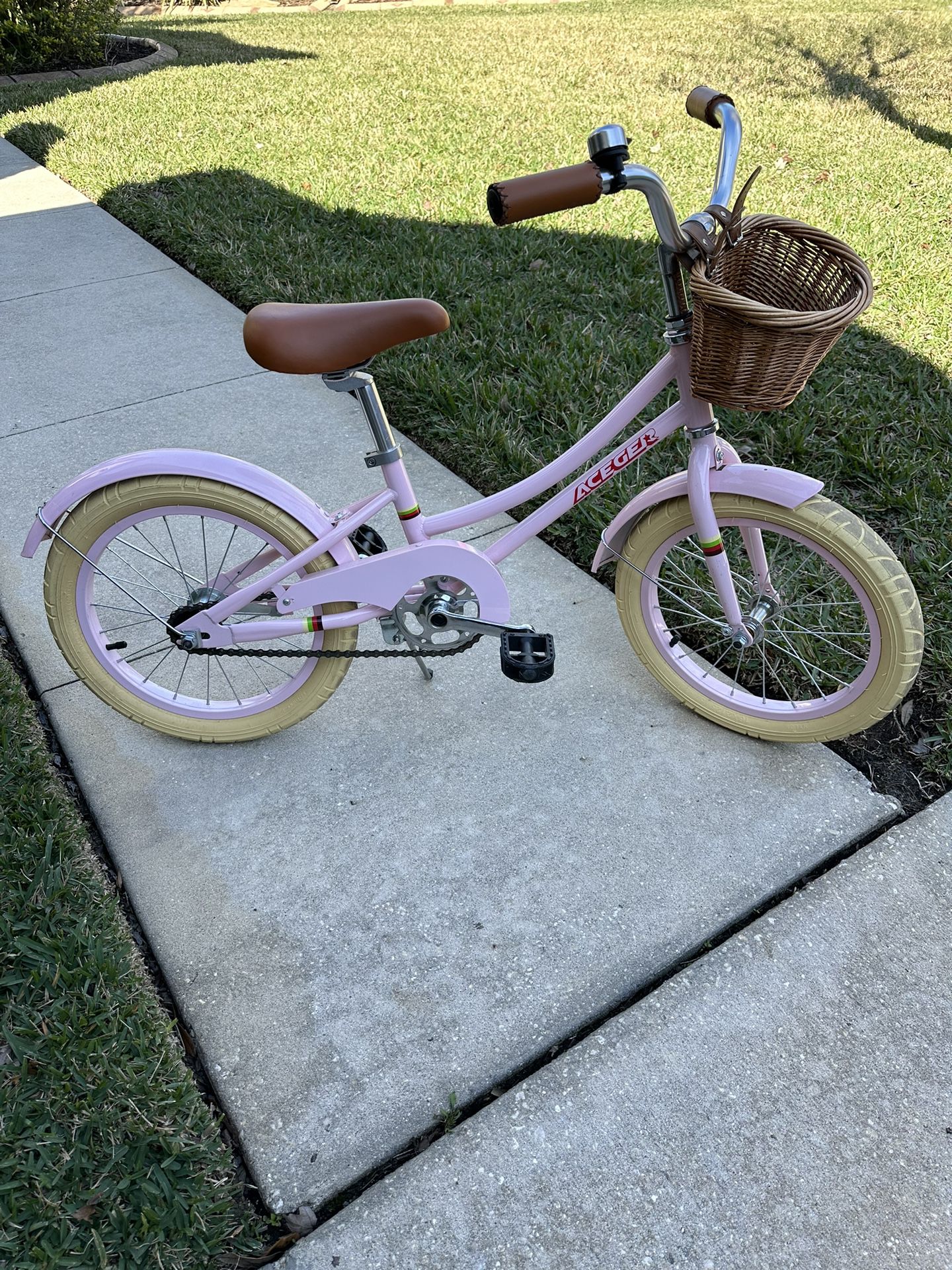 ACEGER Girls Bike with Basket, Kids Bike for 4-6 Years, 14 inch with