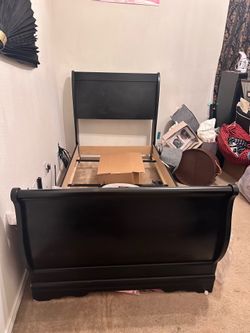 Twin bed frame and head board