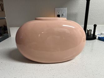Vintage Haeger Mauve Pink Dusty Rose 11 1/2" Oblong Oval Vase 4317 Dated 1989