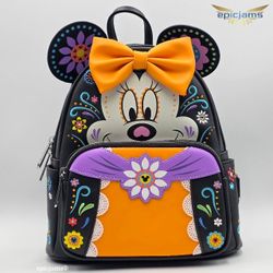 Loungefly Disney Minnie Mouse Sugar Skull Cosplay Mini Backpack