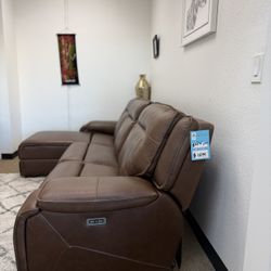 3pc Leather Sectional Sofa-Hanslry-zero down Payment 