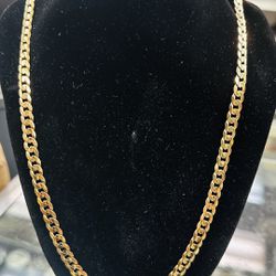 10K Yellow Gold 22" Curb link (cuban) chain necklace, 25.8grams, 6mm, solid gold!