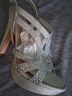 Silver high heels new size 9