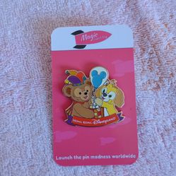HKDL Hong Kong Balloon Starter Duffy and Cookie Blue Disney Pin 134932
