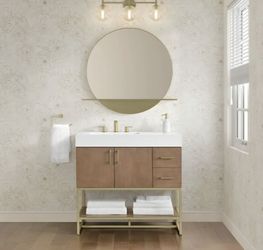 Miseno Mauri 36" Free Standing Single Basin Vanity Set with Cabinet and Stone Composite Vanity Top