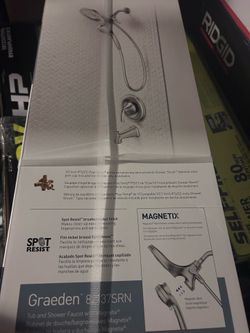 BRAND NEW Moen Graeden Magnetix Spot Resist Brushed Nickel 1-handle 6.75-in Round Bathtub and shower Faucet with Valve
