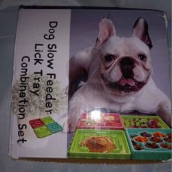 New, Dog Slow Feeder Lick Tray Combination Set, $12