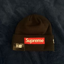 🔥 Supreme x New Era Box Logo Beanie – Black 🔥