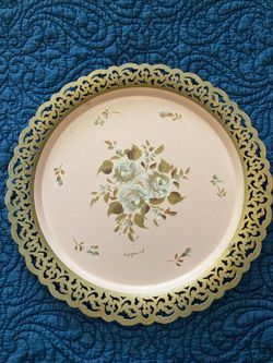 Vintage decorative metal tray