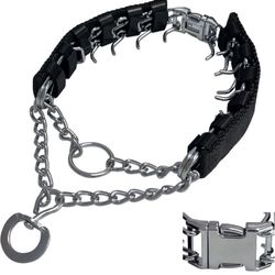 Prong Training Collar for Dogs, Adjustable Dog Pinch Collar with Quick Release Buckle