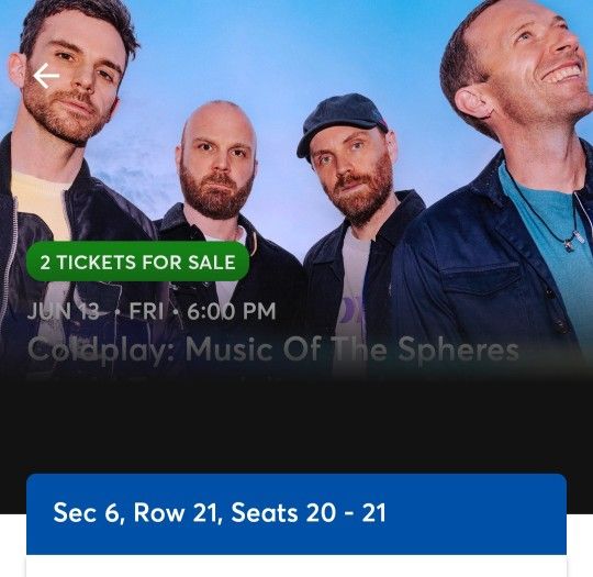 Coldplay Tickets (2)