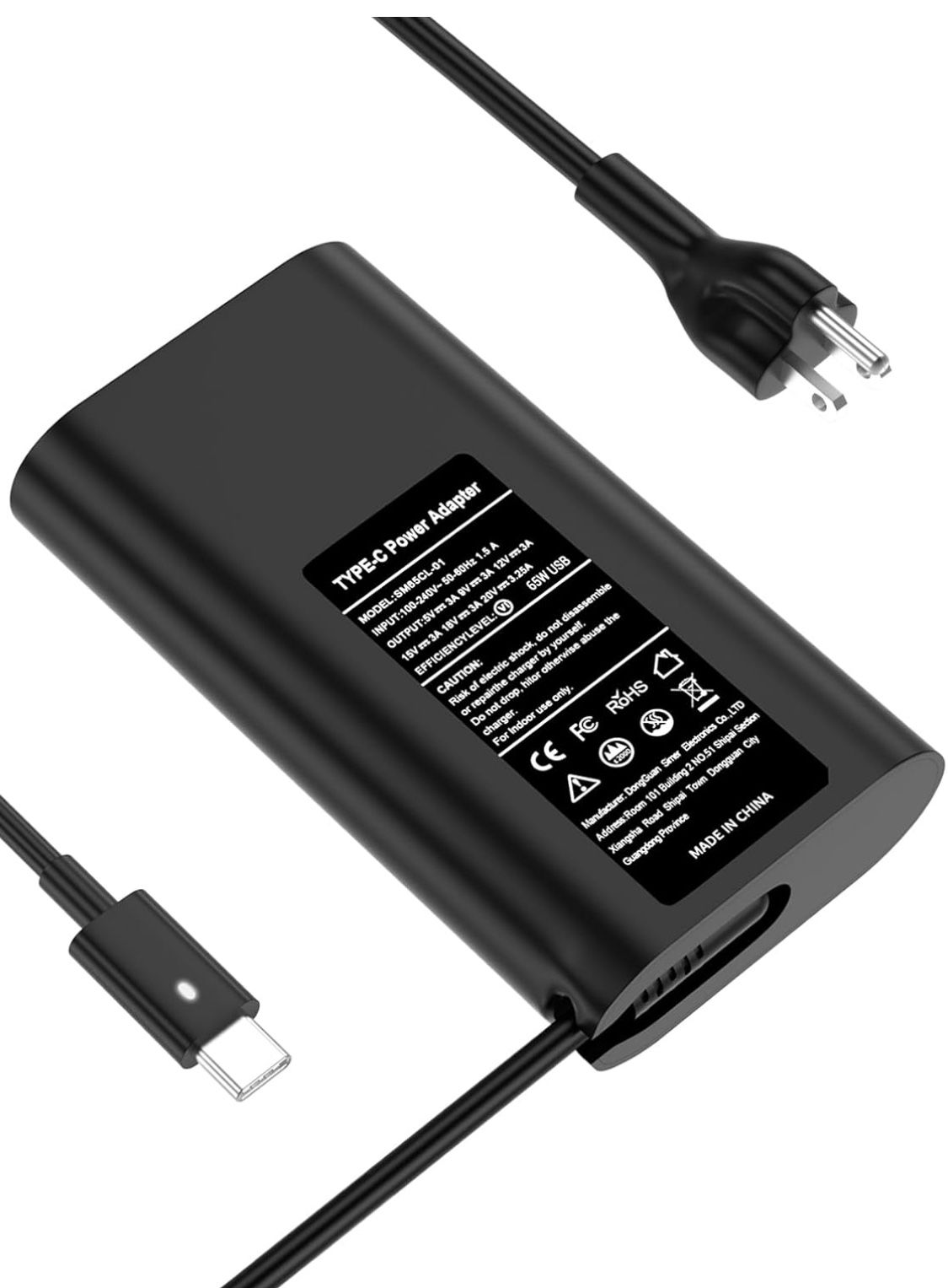 65W for Dell Laptop Charger AC Adapter Replacement-for USB C Charger Latitude Chromebook 3100 Computer Type C Fast Charging Power Supply Cord