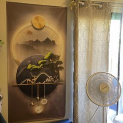 Large Asian-Inspired Landscape Wall Tapestry