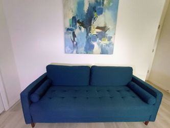 Lifestyle Solutions 75.6-in W Casual Navy Blue 3-seater Sofa