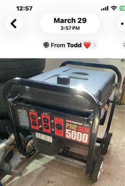 COLEMAN POWERMATE PORTABLE ELECTRIC GENERATOR PRO-GEN 5000