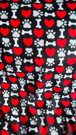 Fleece Fabric Paws Hearts Bones Perfect for Your  Fur Baby 36”x60”