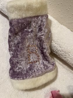 Barbie Purple W Mink Trim Coat, Rhinestone B