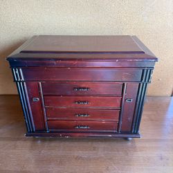 Large Cherry Wood Jewelry Box