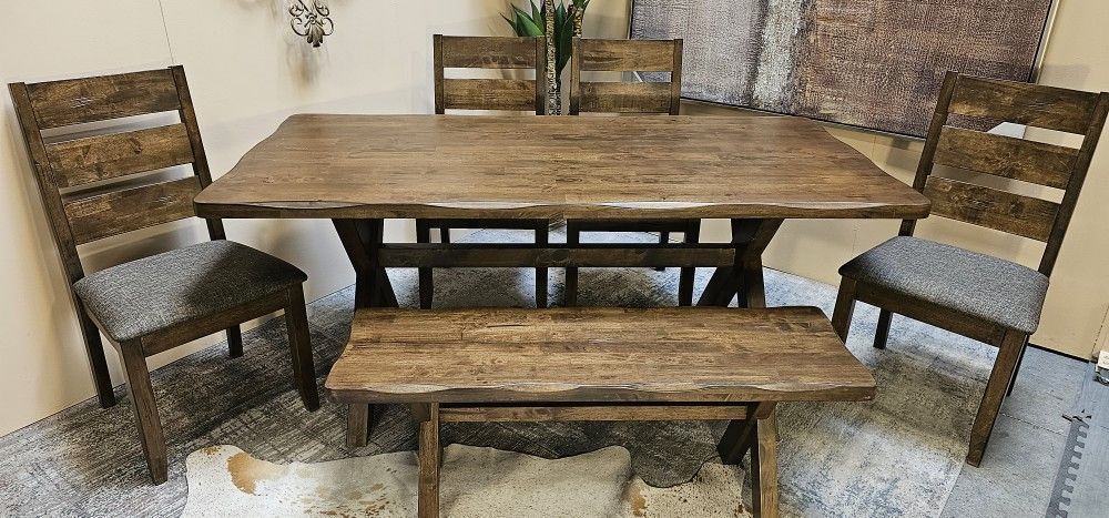 Sale... Sale... 6 pc Rustic Farmhouse Dining set... While supplies last!!