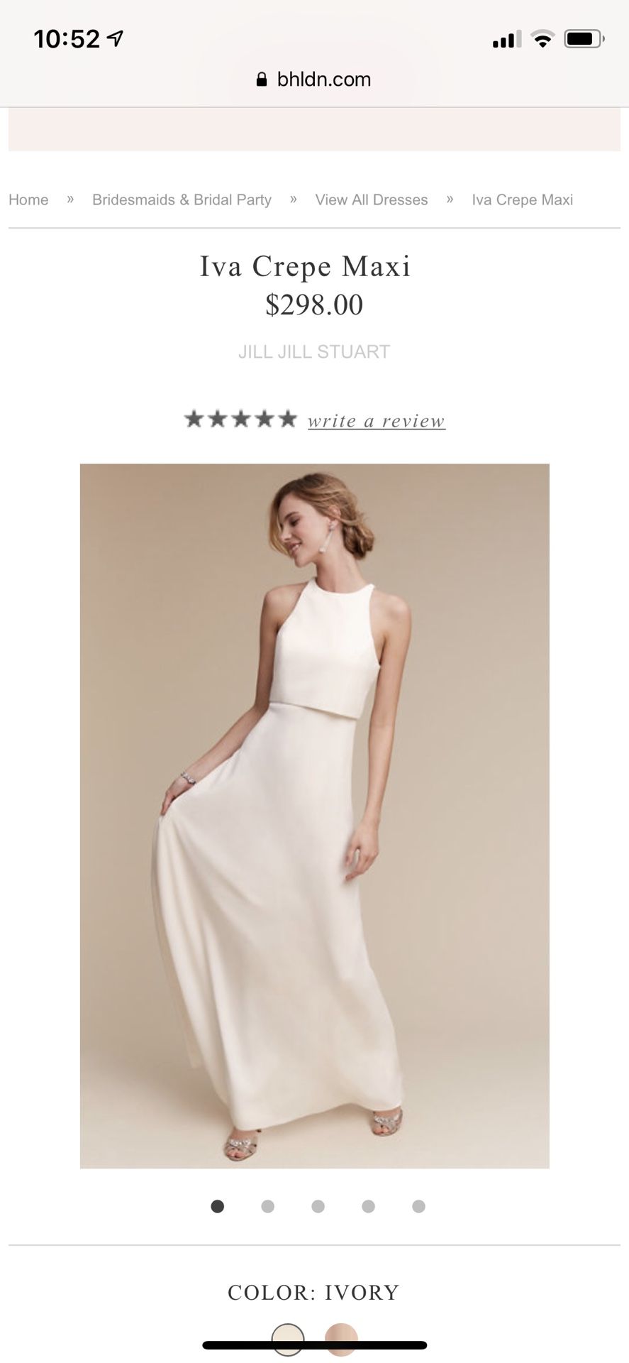 Bhldn jill stuart iva crepe dress sze