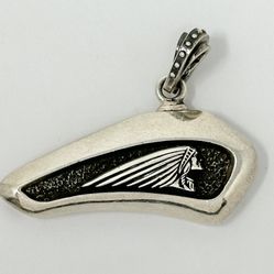 King Baby 925 Sterling Silver Indian Motorcycle Indian Gas Tank Pendant
