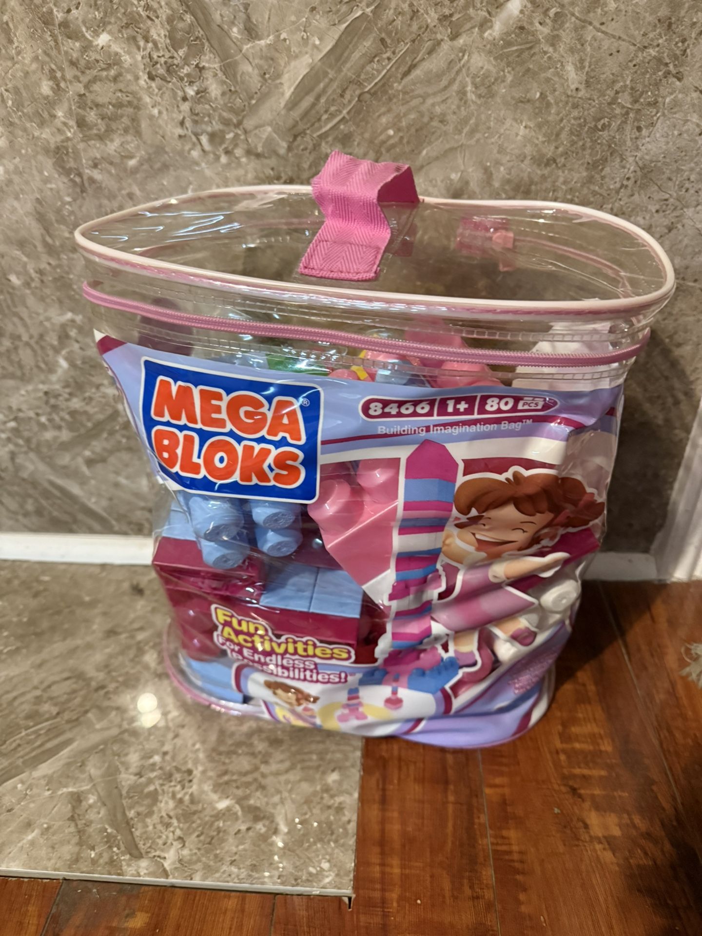 Mega Bloks Building Imagination Bag (80 pcs) – Pink Edition