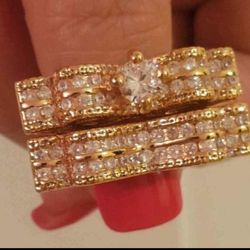 brand new womens staniless steel 2 peices ring size 7