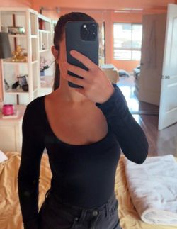 Fashion Nova Black Long Sleeve Scoop Neck Top