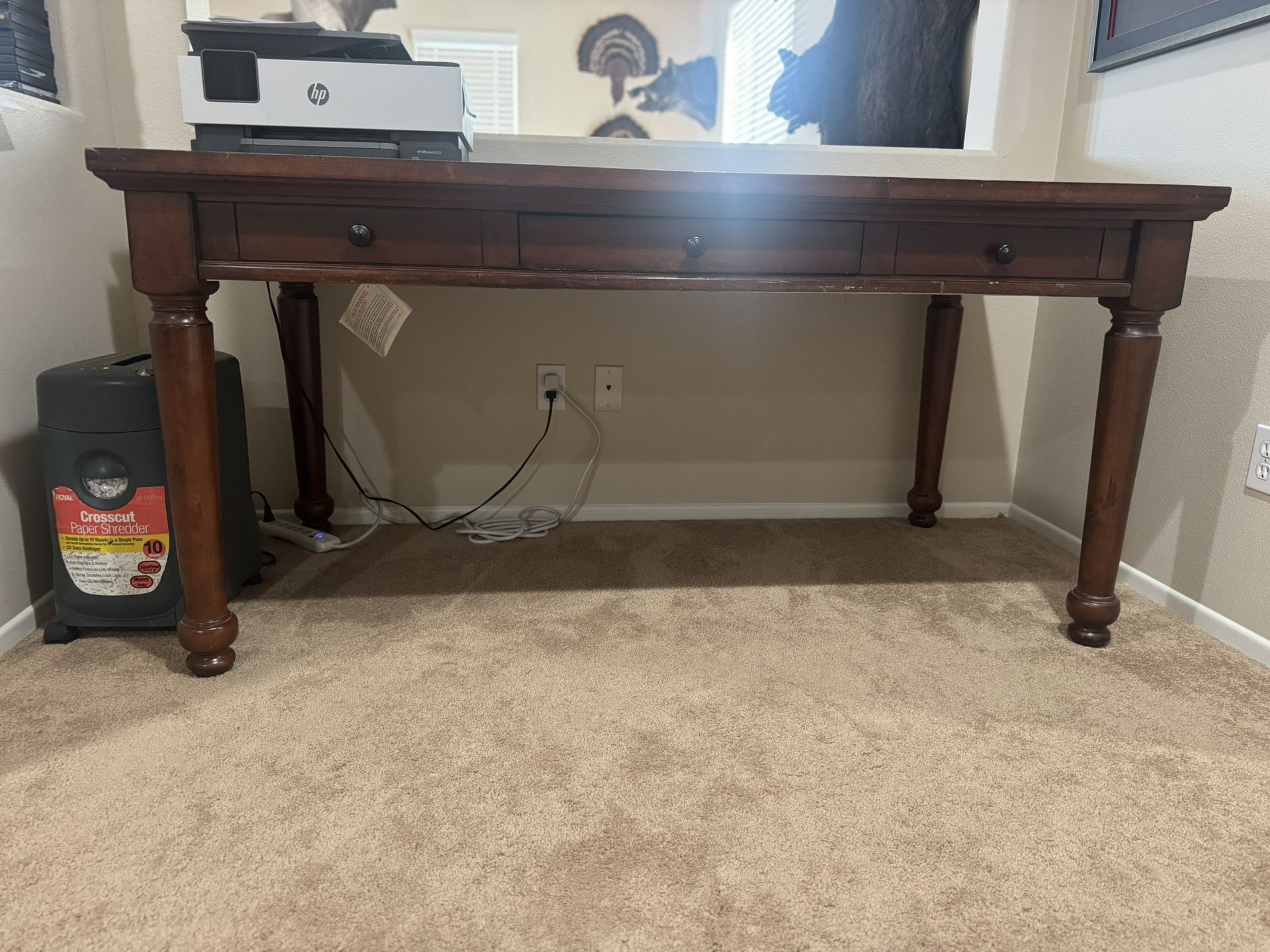 72x36 Cherry Wood Writing Desk