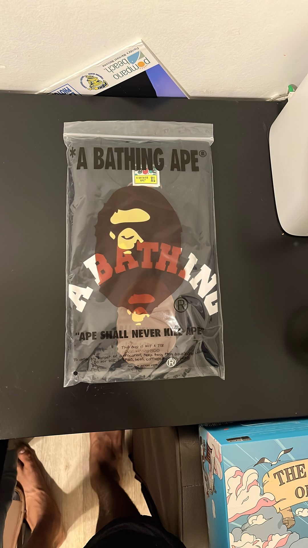 Bape Black College Tee