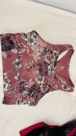 Floral Print Racerback Crop Tank Top