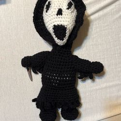 Scream Ghost Face Knitted Doll