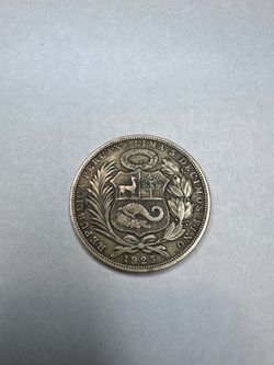 1923 Peru Silver Sol Coin