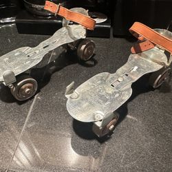 Original 1950’s Roller Skates With Original Leather Strap 