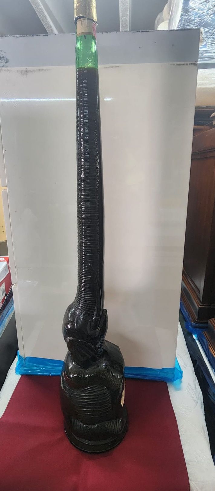 Giant Vintage Elephant Wine Green Bottle. Very Old/ Antique