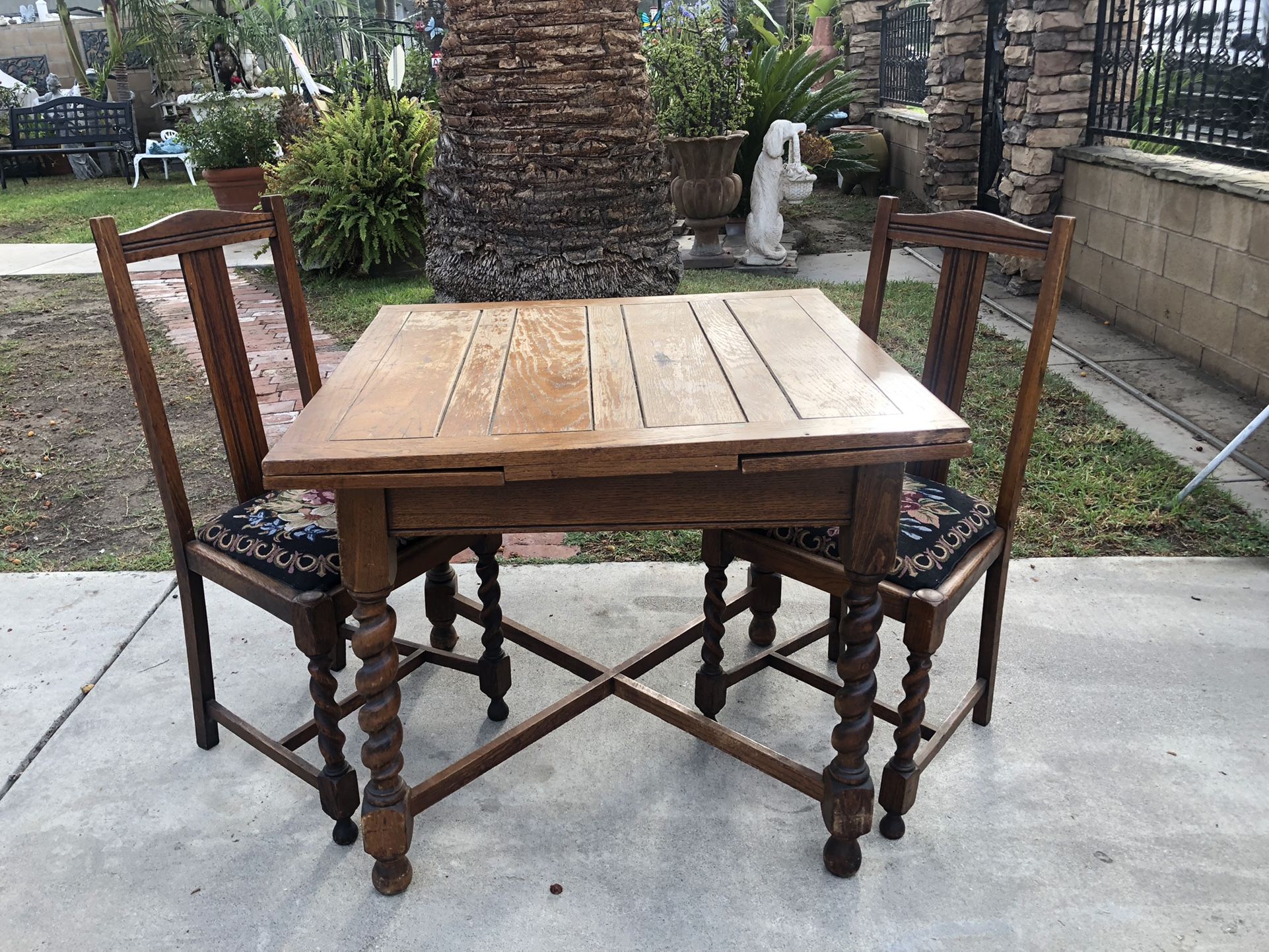 Vintage wooden Table Chair Set