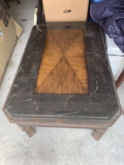 $250 Marble Wood Coffee Table Beautiful