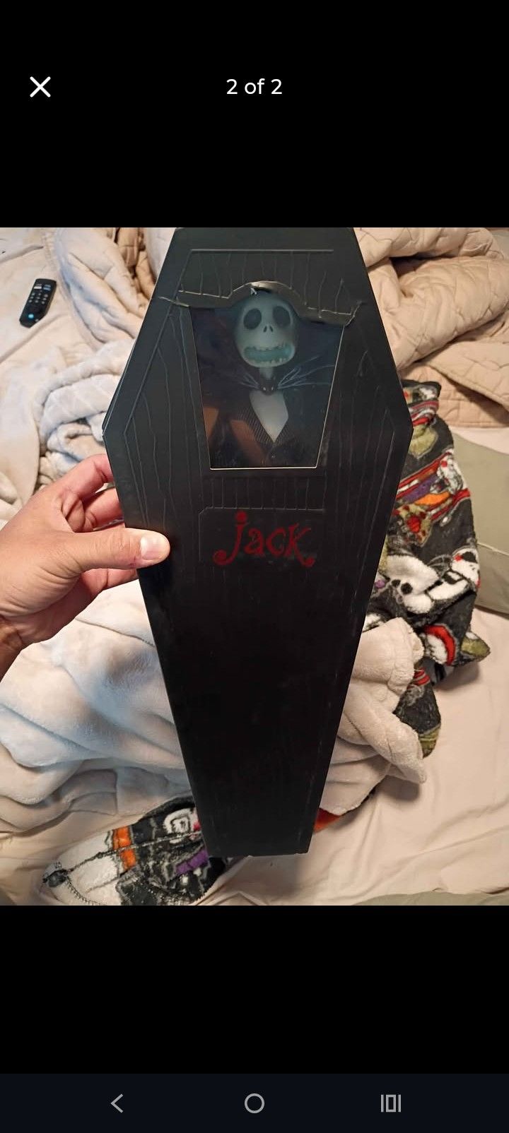 1990 Jack Skellington Action Figure 16 Inch In Coffin Box