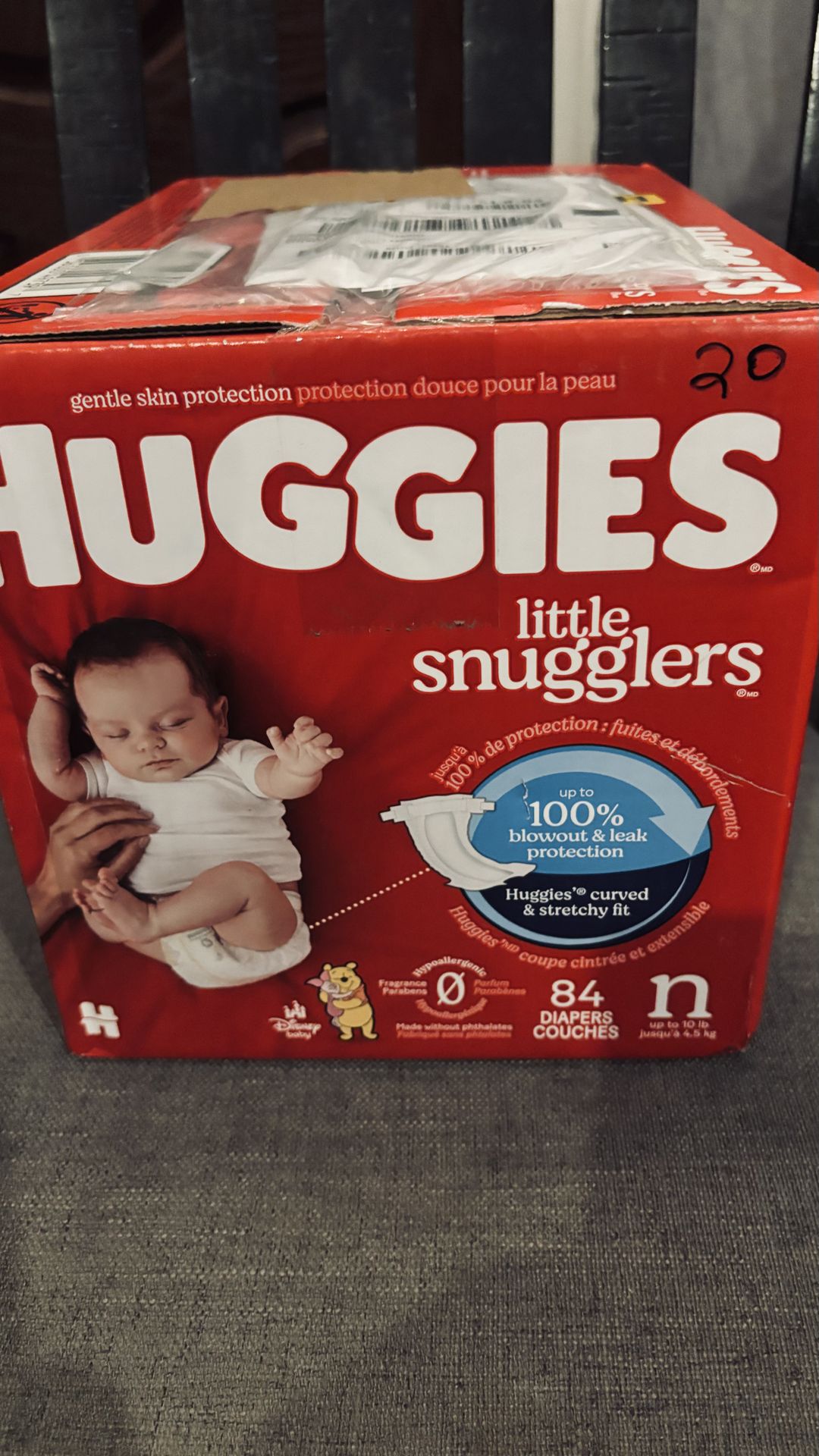 Newborn Huggies 84 count diapers