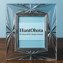 Mikasa Austria 1980s Aquarius Cut Crystal Photo Frame, 9x10”