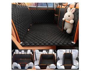 Black Quilted Car Back Seat Cover